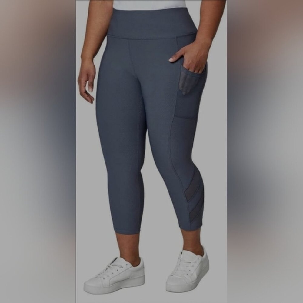 Mondetta Midweight High Waisted Mesh Capri Legging M